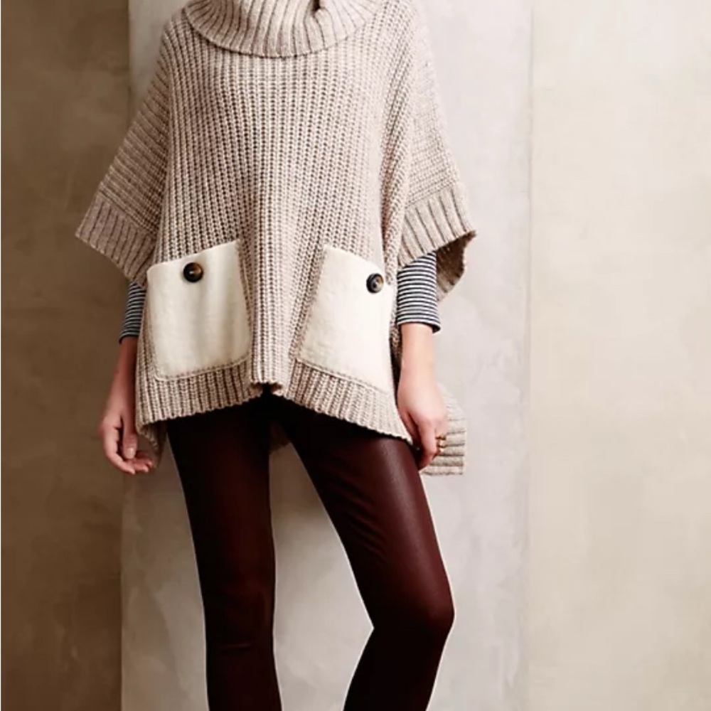 Anthropologie cow neck poncho sweater for the cold days or just a snuggle up